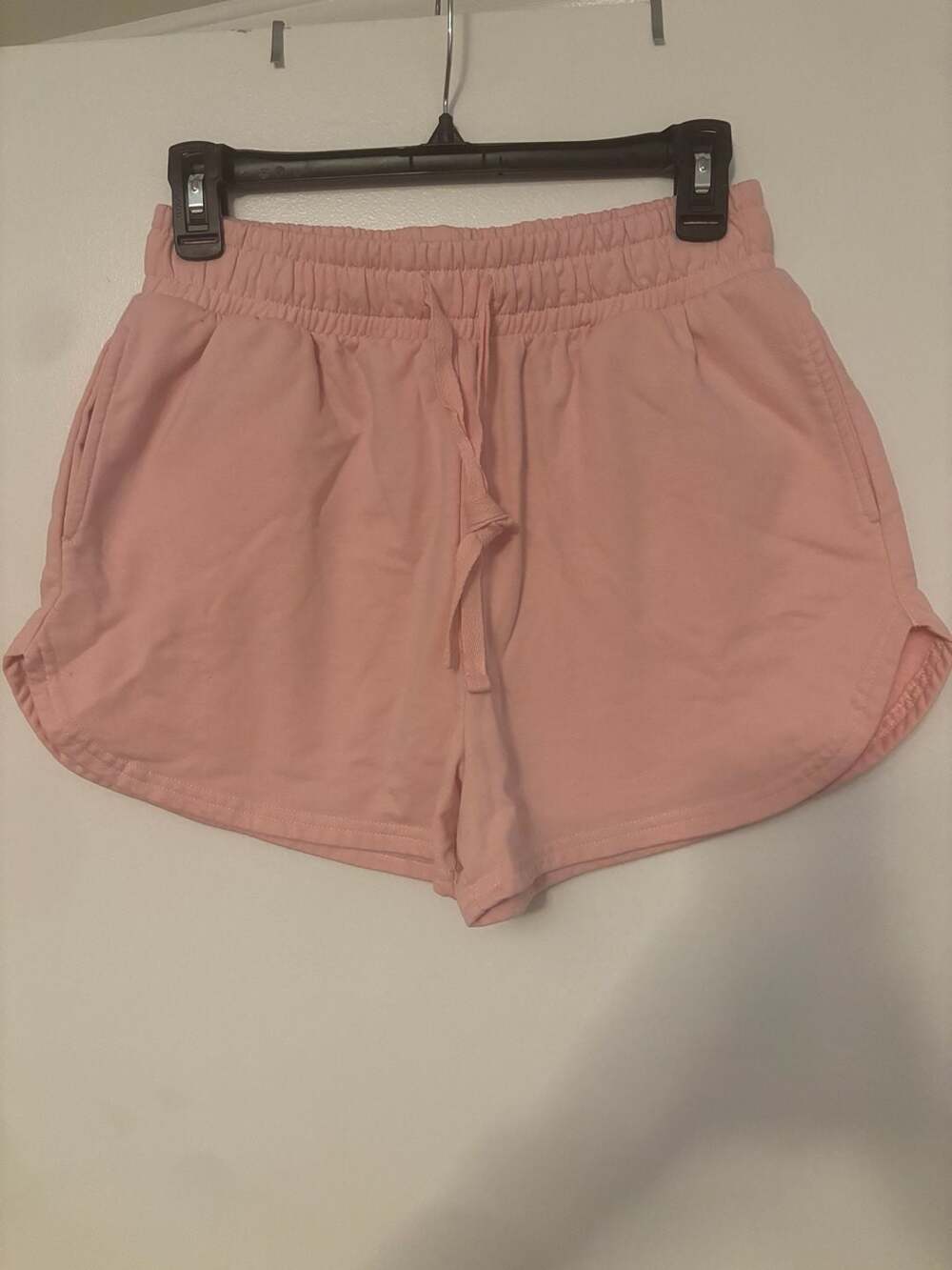 Rebel Sky Women's Pink Cotton Blend Drawstring Lounge Sweatshorts with Pockets